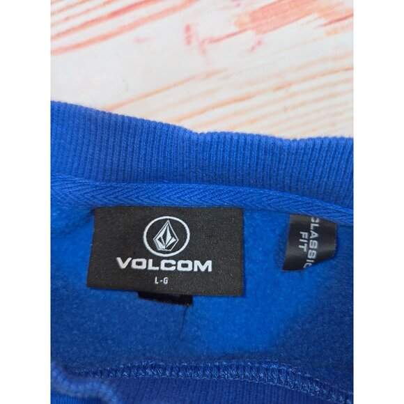 Volcom Stone Classic Fit Blue Sweatshirt L Crew Neck Graphic Surf Style - Picture 5 of 7